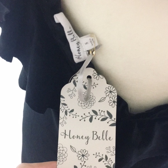 NWT Honey Belle Black Velvet Dress with Strap - Picture 9 of 9
